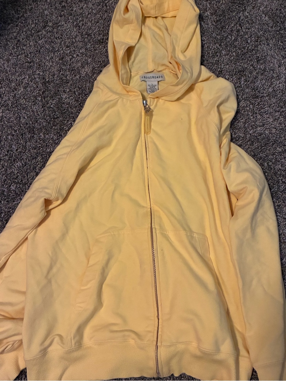 Crossroads Women's Light Yellow Zip-Front Hoodie Bomber